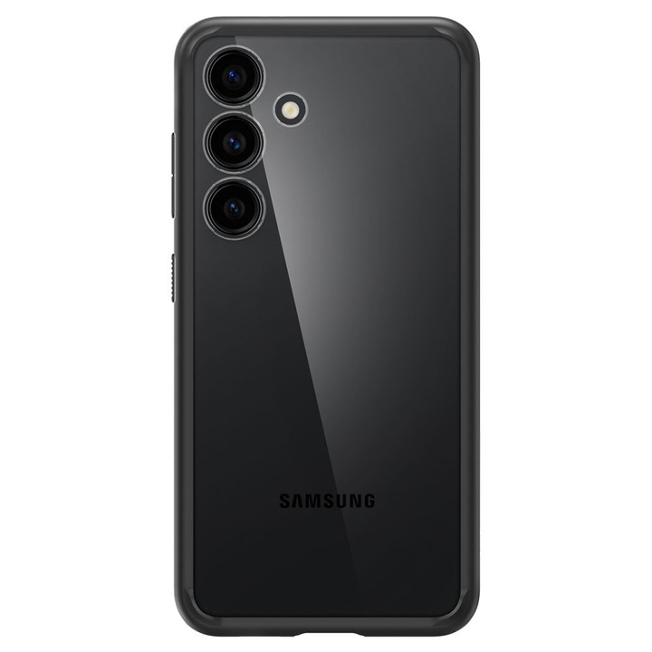 Защитен калъф, съвместим със Samsung Galaxy S24 Plus, FONIX HardEdge, противоплъзгаща броня, повдигнати ръбове, тънък, черен/прозрачен