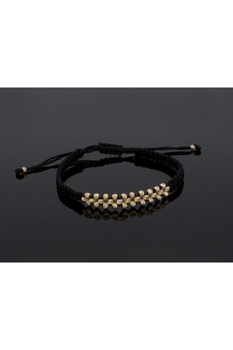 Bratara cu bile aur 14 k si snur matase CBB 1025