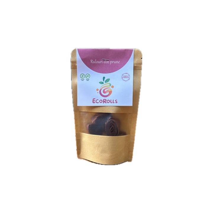 Rulouri din fructe deshidratate din prune, Ecorolls, 40 g