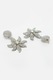 AVANT-GARDE PARIS, Cercei drop cu design floral, Transparent, Argintiu