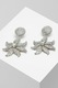 AVANT-GARDE PARIS, Cercei drop cu design floral, Transparent, Argintiu