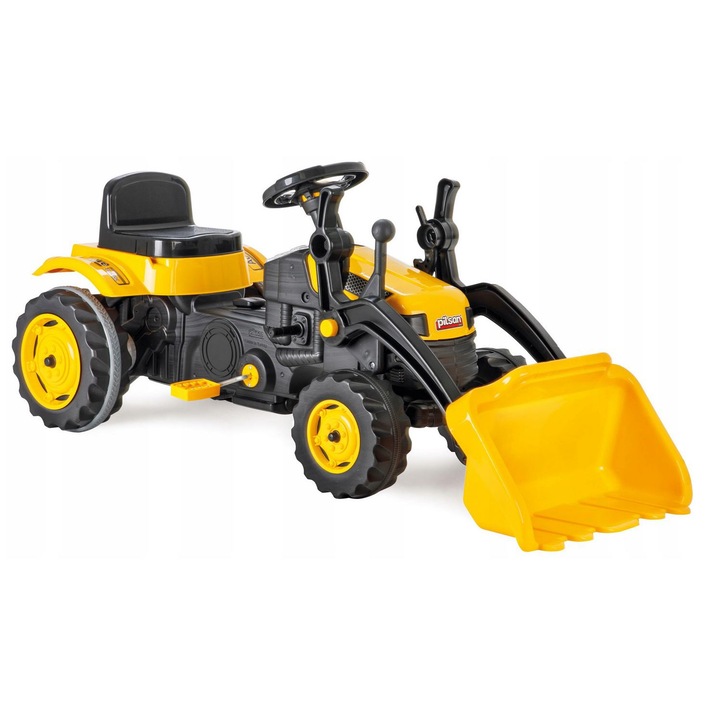 Excavator cu pedale si volan XXL Yellow, MalPlay 110741