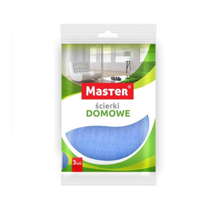 Lavete de curatare, Master, 3 Buc, Albastru