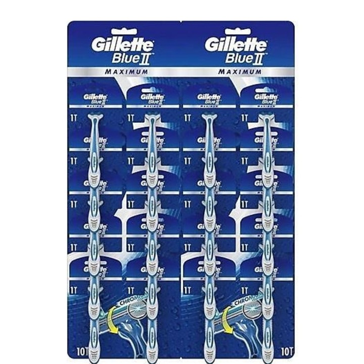 Комплект от 20 ножчета за еднократна употреба, Gillette, бяло/синьо