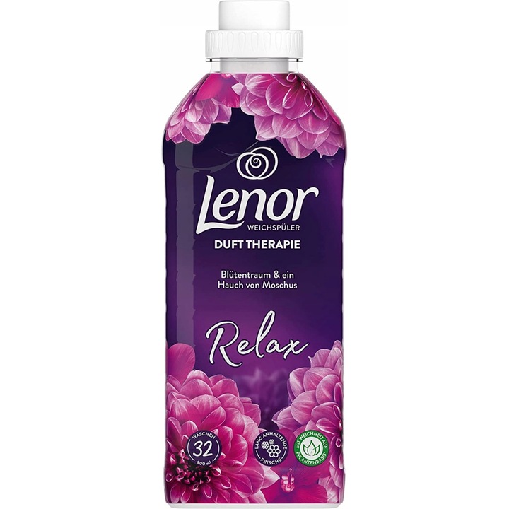 Balsam rufe Lenor Relax florar, 32 spalari, 800ml