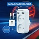 Mini Camera Spion in Priza Adaptor dublu, Qyzer®, Wi-Fi, 4K, Full HD, tehnologie super rezolution, Microfon integrat, Sensibilitate mare la sunet pe distante mari, Inregistrare Audio si Video, Instalare usoara, Senzor miscare, Notificari pe telefon, alb