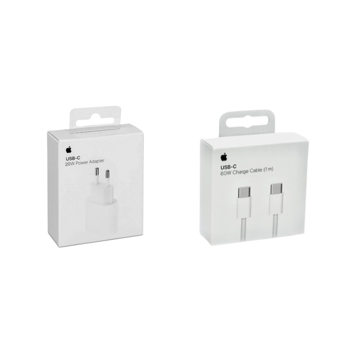 Комплект за бързо зареждане, Apple, USB-C, 20W и USB-CC кабел, съвместим с iPhone 15pro, 15promax, iPad Pro 2020