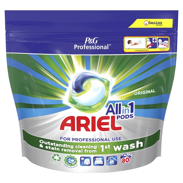 Detergent rufe capsule, Ariel, Pentru haine colorate, 80 bucati