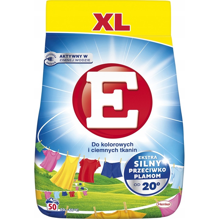 Detergent rufe E, Henkel, Pentru rufe colorate, 50 Spalari, 3Kg