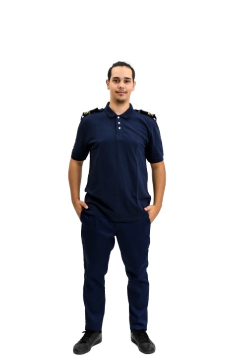 Póló epaulettekkel, Sisa, Cotton, Bluemarine, Sötétkék