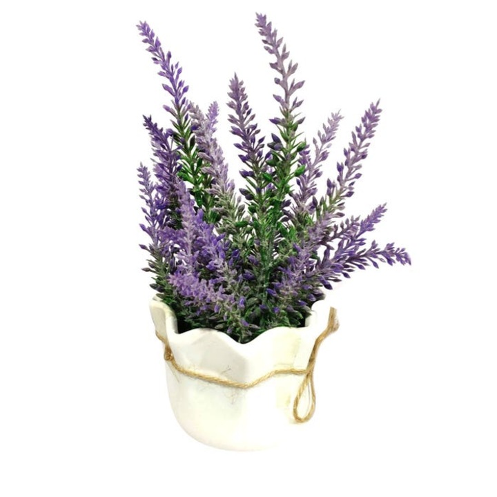 Aranjament flori artificiale Andia G21, lavanda, H 18 cm