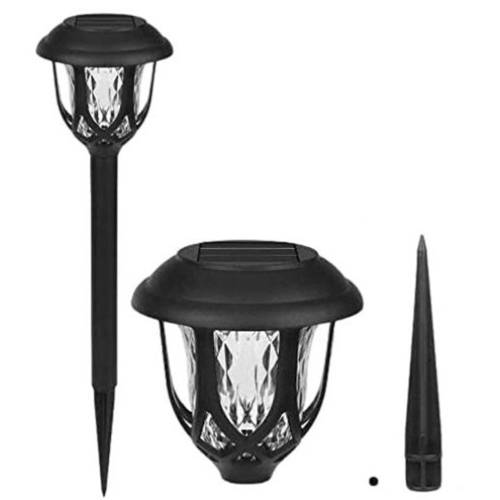 Комплект от 10 Mmgoqqt соларни градински лампи, LED, водоустойчиви IP65, кафяви/черни