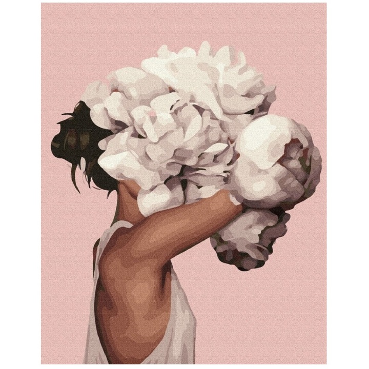 Set pictura pe numere - panza pe rama lemn 40x50 cm, GALAXIA® PBN1069 3 pensule si vopsea acrilica