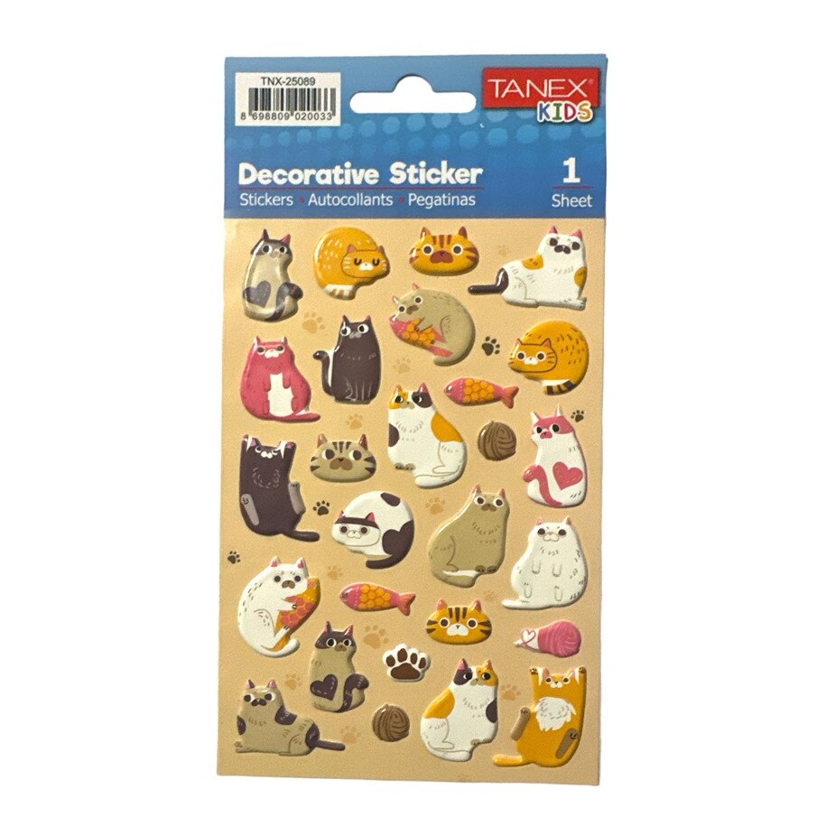 Set 28 stickere, model Pisici, 3D pvc, autoadezive 19x10cm, TANEX - eMAG.ro