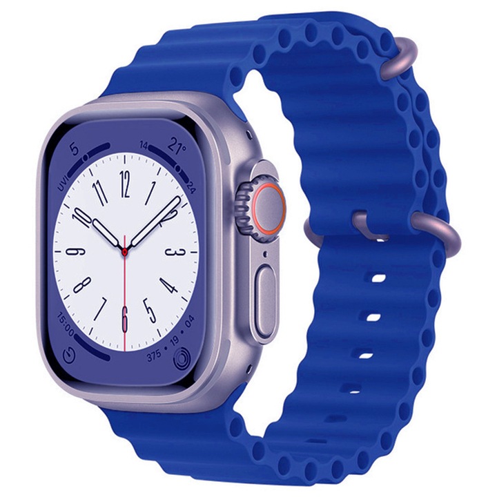 Curea pentru Apple Watch 1/2/3/4/5/6/7/8/9/10/SE/SE 2/Ultra/Ultra 2 (42/44/45/46/49mm) - Techsuit Watchband (W038) - Blue