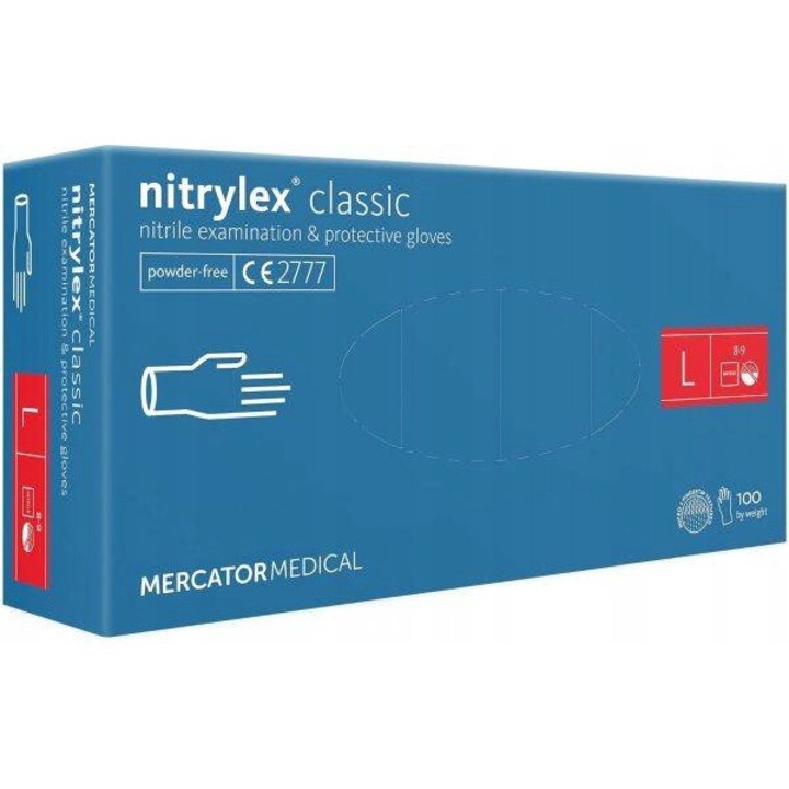 Manusi de unica folosinta, Nitrylex, Nitril, 100 Buc, L