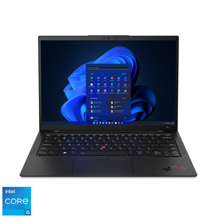 Laptop Lenovo ThinkPad X1 Carbon 11 14.0" WUXGA, Intel Core i5-1335U vPro, 16GB, 512GB SSD, Intel® Iris® Xe Graphics. Windows 11 Pro, tastatura maghiara, negru