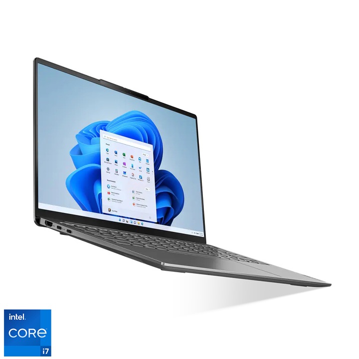 Lenovo Yoga Slim 6 14IAP8 14.0" WUXGA OLED laptop, Intel Core i7-1260P, 16GB, 1TB SSD, Intel® Iris® Xe Graphics, Windows 11 Home, Magyar billentyűzet, Szürke