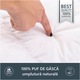 Best Sleep paplan, 140x200 cm, Hipoallergén, 100% libapehely töltelék, 100% pamut, Fehér/Piros
