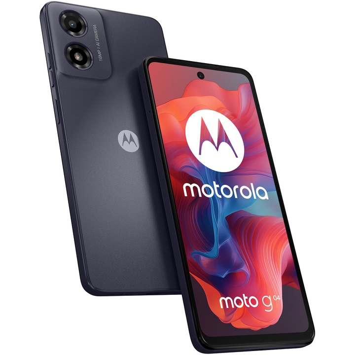 Telefon mobil Motorola Moto g04, Dual SIM, 4GB RAM, 64GB, Concord Black
