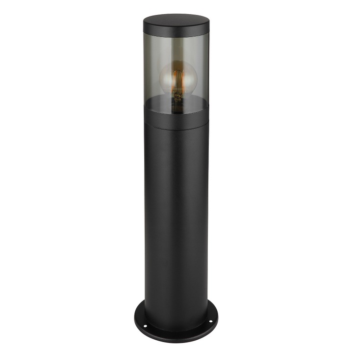 Stalp exterior Xeloo, otel, negru mat, 1XE27, IP44, H.50 cm