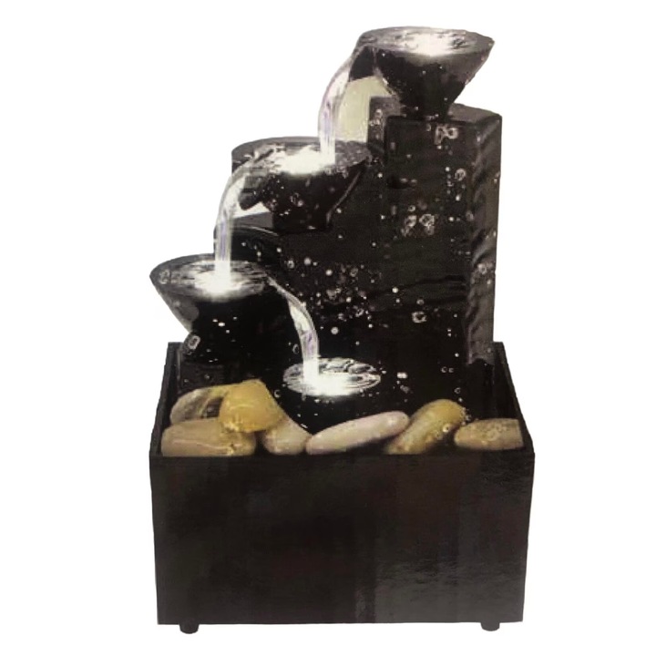 Декоративен артезиански фонтан с LED, стълби и камъни 11x9x17cm ABYZ®™