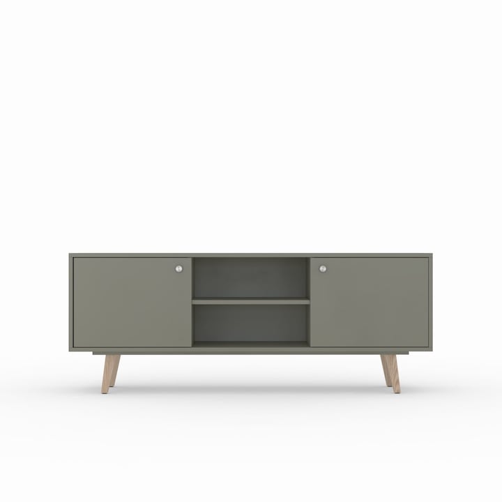 Comoda TV Bell, Stipa, 200 x 66 x 43, lacuit NCS 5005g50y Bitter Gri