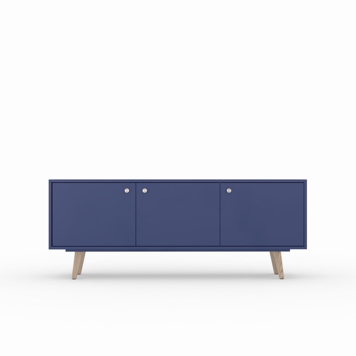 Comoda TV Primula, Stipa, 160 x 66 x 43, lacuit NCS 4550r70b Astronaut Albastru