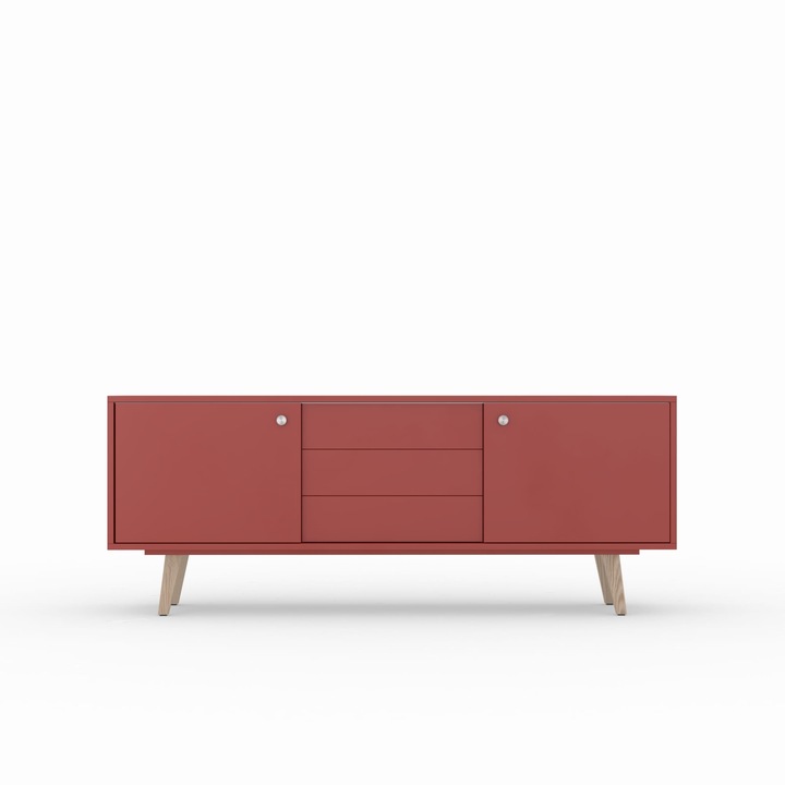 Comoda TV Mint, Stipa, 200 x 66 x 43, lacuit NCS 3560y70r Prairie Sand Portocaliu inchis