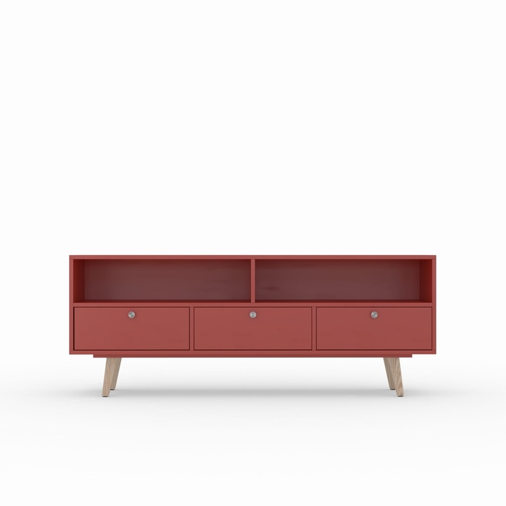 Comoda TV Grass, Stipa, 160 x 66 x 43, lacuit NCS 3560y70r Prairie Sand Portocaliu inchis