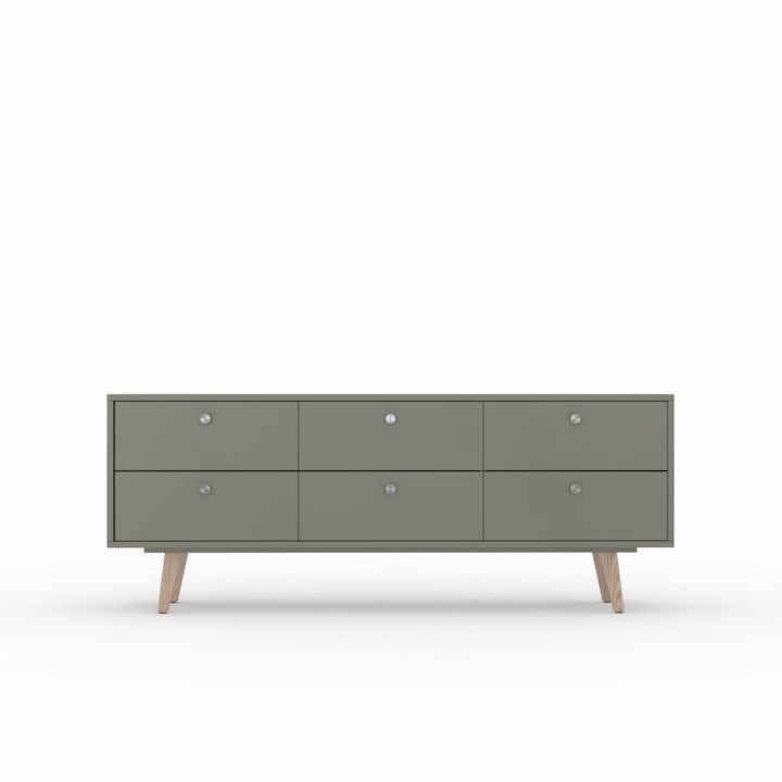Comoda TV Crown, Stipa, 160 x 66 x 43, lacuit NCS 5005g50y Bitter Gri