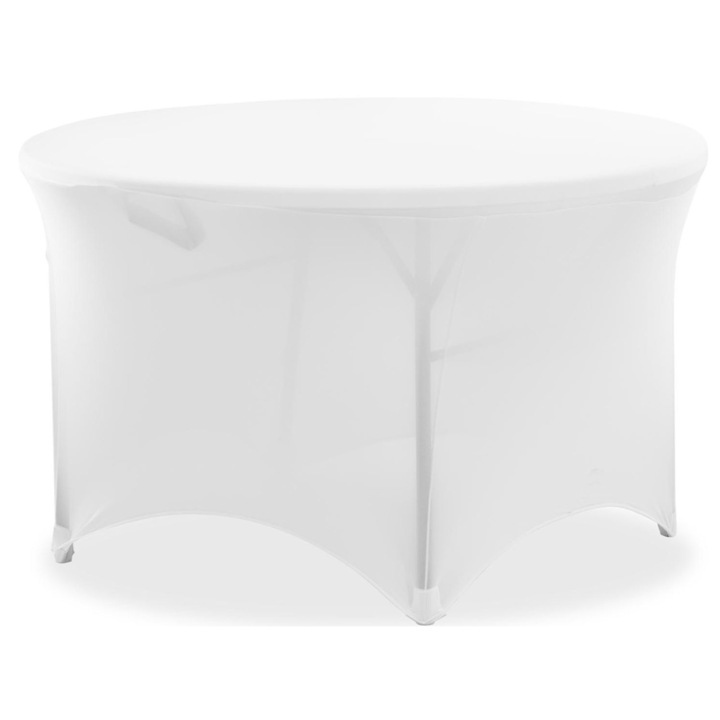 Fata de masa, Royal Catering, Elastan, 150x150x74 cm, Flexibila, Alb