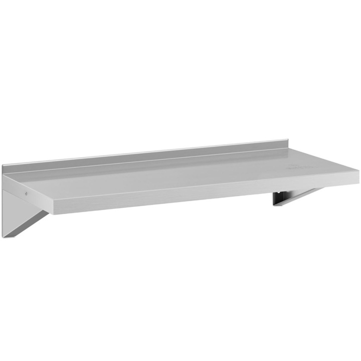 Függő konyhai polc, Royal Catering, Acél, 80 kg-ig, 100 x 40 cm, Ezüst