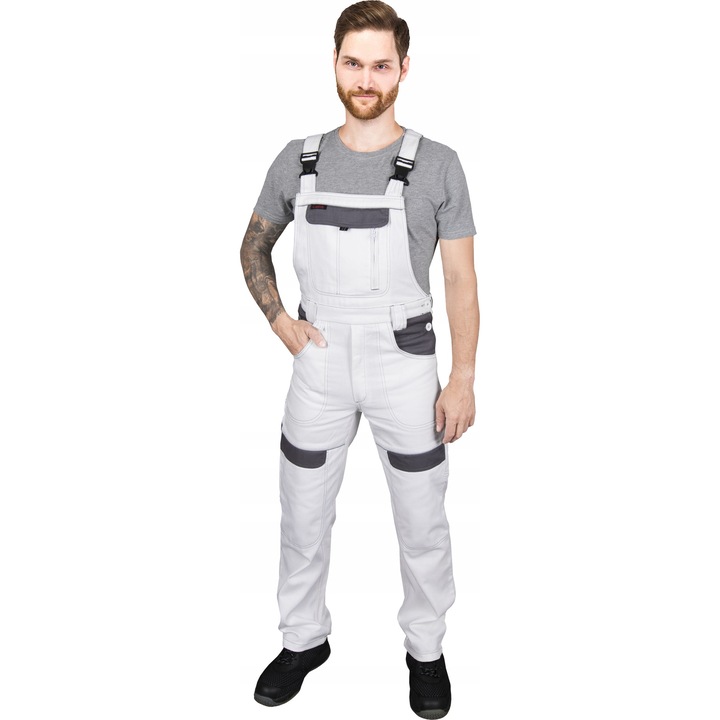 Salopeta protectie barbati, Reis, Bumbac, Alb, 68