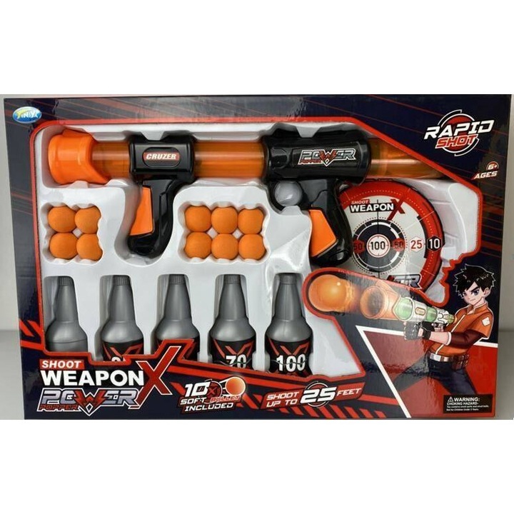 Set pistol de jucarie, Maksik, Plastic, Multicolor