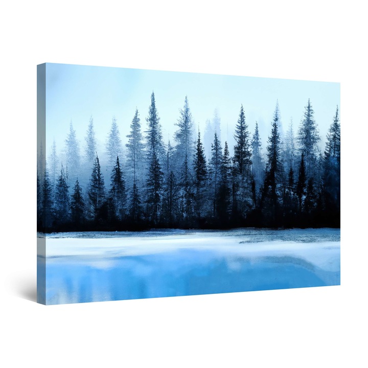 Tablou DualView Startonight Brazi Albastru-Verzui, luminos in intuneric, 80 x 120 cm