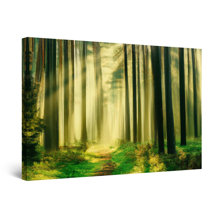 Tablou DualView Startonight Carare Verde Luminata in Padure, luminos in intuneric, 80 x 120 cm