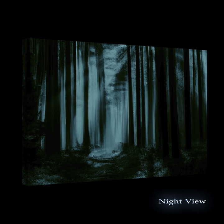 Tablou DualView Startonight Carare Verde Luminata in Padure, luminos in intuneric, 80 x 120 cm