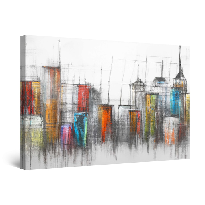 Tablou DualView Startonight Abstracta Desen Oras Umbre Colorate, luminos in intuneric, 60 x 90 cm