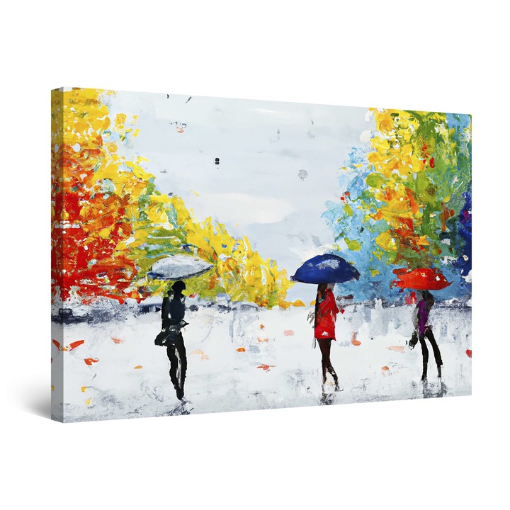 Tablou DualView Startonight Umbrele Albastre-Rosii, luminos in intuneric, 80 x 120 cm