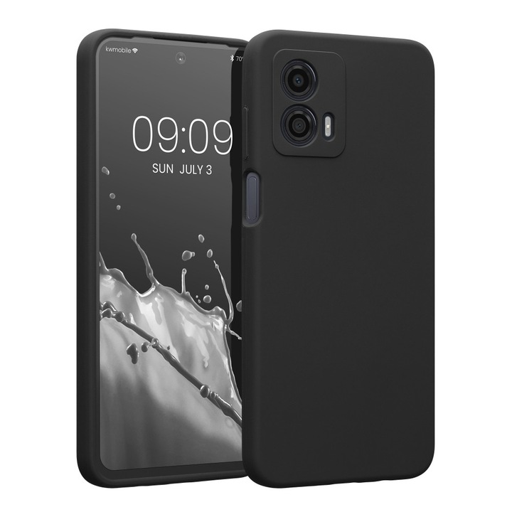 Husa Silicon TPU G-Tech Liquid, Compatibil cu Motorola Moto G24, din silicon, Negru