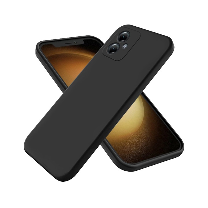 Szilikon TPU G-Tech folyékony tok, Motorola Moto G54 kompatibilis, szilikonból készült, fekete