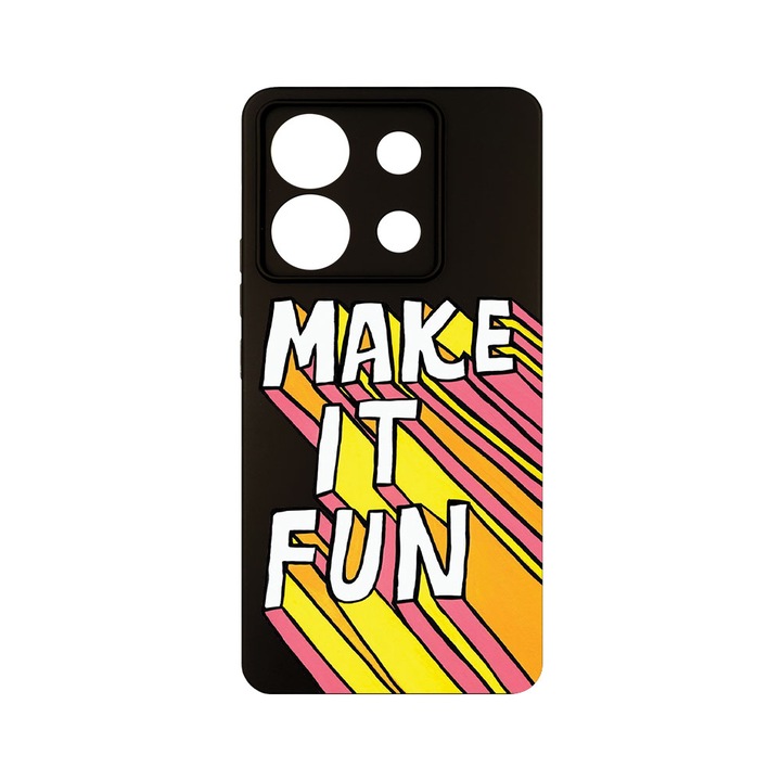 Husa BestCase® Premium Silicon, Compatibila Cu Xiaomi Redmi Note 13 Pro 5G, Make It Fun, SLIM 1.2MM, Microfibra in interior, Antisoc, Protectie Camera, Margini ridicate pentru protectia ecranului, PB 494