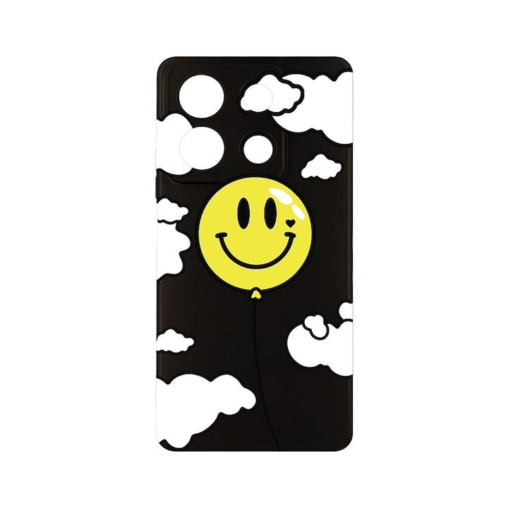 Husa BestCase® Slim SIlicon 0.8MM, Compatibila Cu Xiaomi Redmi Note 13 5G, Balloon Smiley, Protectie Camera, Rezistenta la uzura, c-B 957