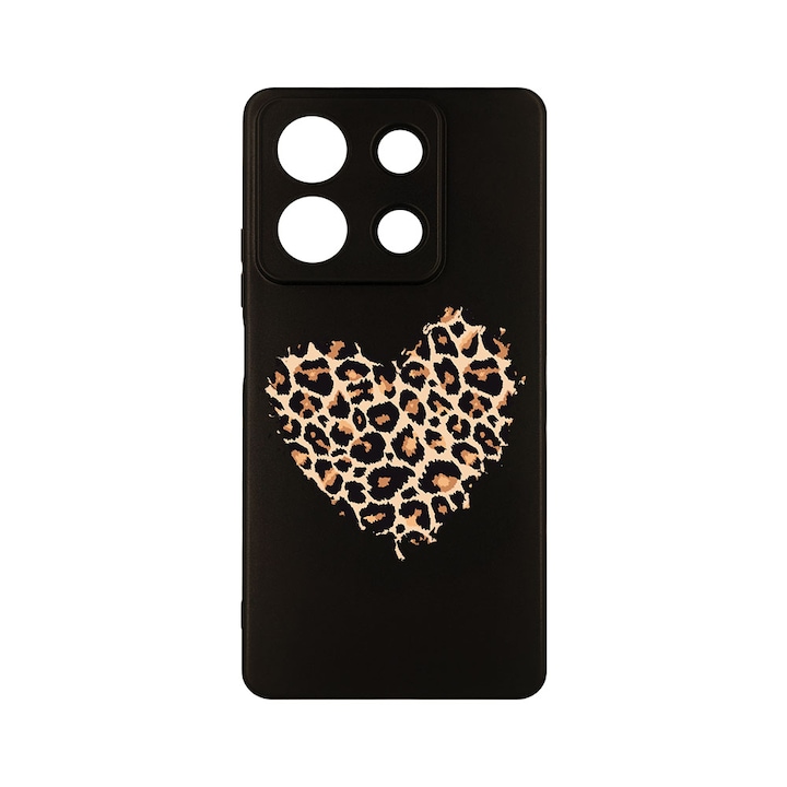 Husa BestCase® Slim SIlicon 0.8MM, Compatibila Cu Xiaomi Redmi Note 13 5G, Leopard Heart, Protectie Camera, Rezistenta la uzura, c-B 761