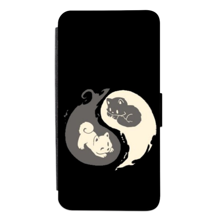 Персонализиран калъф-книга за плуване за OPPO Reno7 Lite 5G, модел котки Ying and Yang, многоцветен, S2D1M047