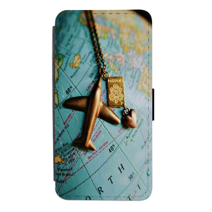 Husa personalizata tip carte Swim Case pentru Apple iPhone 13, model Travel #2, multicolor, S2D1M106