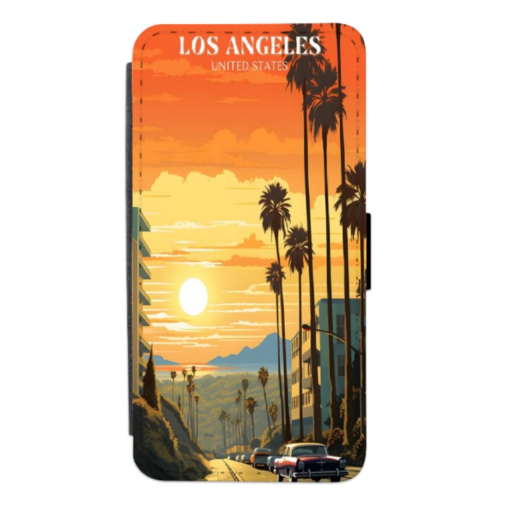 Personalized Swim Case book cover за OPPO Reno7 Lite 5G, модел Los Angeles, многоцветен, S2D1M131