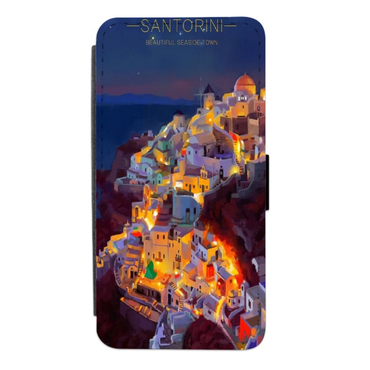 Personalized Swim Case book cover за OPPO Reno7 Lite 5G, модел Santorini, многоцветен, S2D1M137