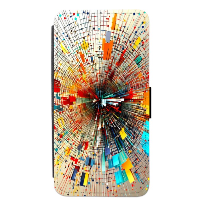 Husa personalizata tip carte HQ Print pentru Samsung Galaxy S22 Ultra, model Broken rainbow, multicolor, S2D1M177